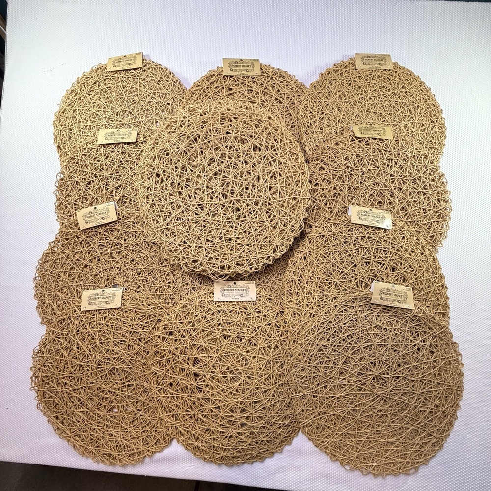 Lot Of 55 New ROBERT STANLEY SIGNATURE Nest Woven Straw Rattan Placemats 15"